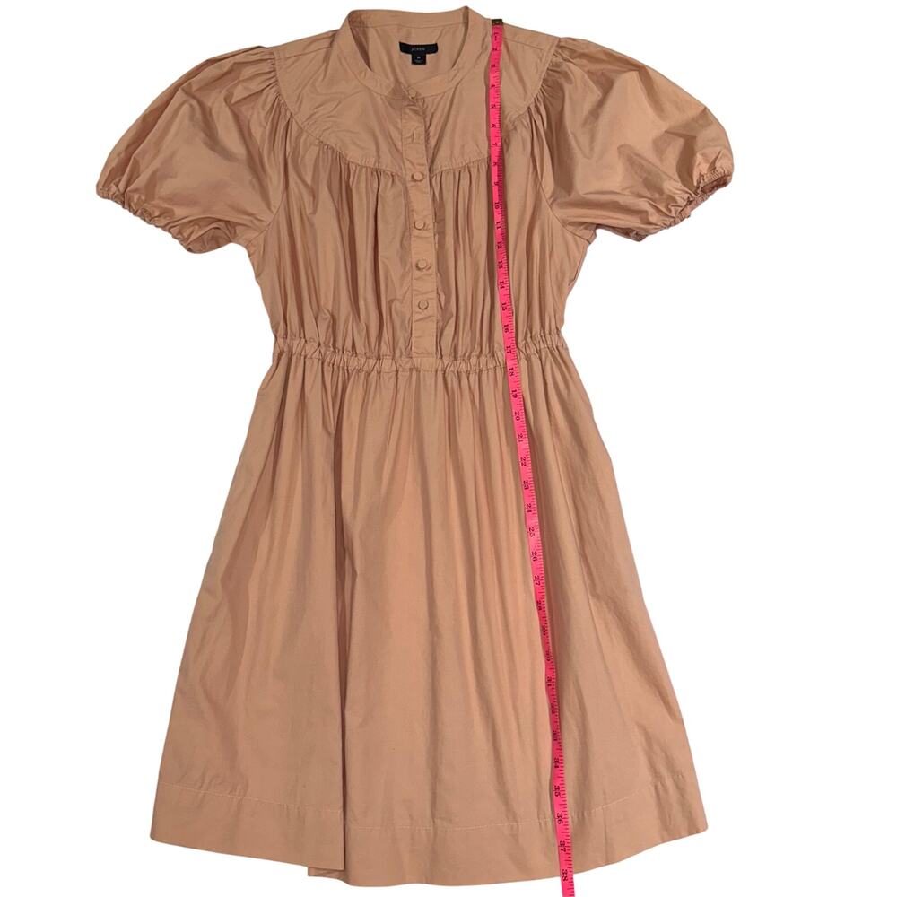 JCrew Puff Sleeve Cotton Poplin Shirtdress in Warm Taupe Size Medium - Picture 11 of 12